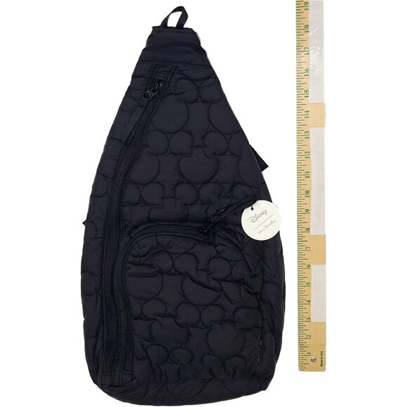 Vera Bradley Mickey Mouse Sling Backpack Quilted Black Disney Minnie Springs 3 - Picture 3 of 7